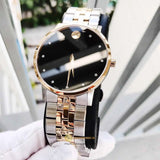Movado Museum Classic Diamonds Black Dial Two Tone Steel Strap Watch for Men - 0607202 Authentic Buy Shop Now