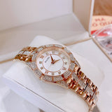 Bulova Crystal Mother of Pearl Dial Rose Gold Steel Strap Watch for Women - 98L197 Authentic Buy Shop Now