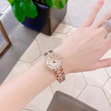 Bulova Crystal Mother of Pearl Dial Rose Gold Steel Strap Watch for Women - 98L197 Authentic Buy Shop Now