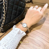 Bulova Crystals Mother of Pearl Dial Two Tone Steel Strap Watch for Women - 98X108 Authentic Buy Shop Now