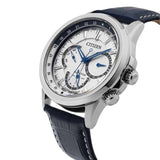 Citizen Eco Drive Calendrier White Dial Blue Leather Strap Watch For Men - BU2020-11A Authentic Buy Shop Now