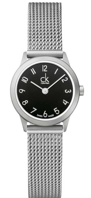 Calvin Klein Minimal Black Dial Silver Mesh Bracelet Watch for Women - K3M53151 Authentic Buy Shop Now