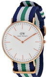 Daniel Wellington Classic Nottingham White Dial Two Tone NATO Strap Watch For Men - 0108DW Authentic Buy Shop Now