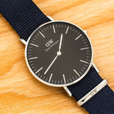 Daniel Wellington Classic Bayswater Black Dial Black NATO Strap Watch For Women - DW00100282 Authentic Buy Shop Now