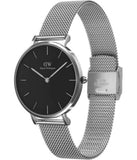 Daniel Wellington Classic Petite Sterling Black Dial Silver Mesh Bracelet Watch For Women - DW00100162 Authentic Buy Shop Now