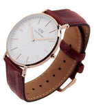 Daniel Wellington Classic Suffolk White Dial Brown Leather Strap Watch For Women - DW00100120 Authentic Buy Shop Now