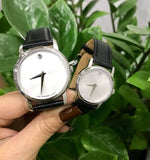 Movado Museum Quartz Silver Dial Black Leather Strap Watch For Men - 2100001 Authentic Buy Shop Now