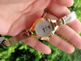 Emporio Armani Chiara Silver Dial Gold Steel Strap Watch for Women - AR7363 Authentic Buy Shop Now