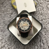 Fossil Townsman Automatic Skeleton Black Dial Black Leather Strap Watch for Men - ME3084 Authentic Buy Shop Now