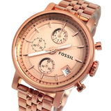 Fossil Boyfriend Chronograph Rose Gold Dial Rose Gold Steel Strap Watch for Women - ES3380 Authentic Buy Shop Now