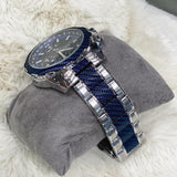 Guess Octane Chronograph Blue Dial Two Tone Steel Strap Watch for Men - W1046G2 Authentic Buy Shop Now