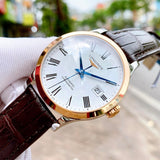 Longines Record Automatic Stainless Steel 18K Gold Watch for Men - L2.821.5.11.2 Authentic Buy Shop Now