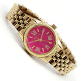 Michael Kors Lexington Quartz Pink Dial Gold Steel Strap Watch For Women - MK3270 Authentic Buy Shop Now