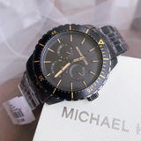 Michael Kors Cunningham Chronograph Black Dial Black Steel Strap Watch For Men - MK7157 Authentic Buy Shop Now
