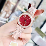 Michael Kors Lennox Analog Pink Dial Rose Gold Steel Strap Watch For Women - MK7396 Authentic Buy Shop Now
