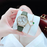 Michael Kors Mini Everest Crystals White Dial Green Leather Strap Watch for Women - MK4720 Authentic Buy Shop Now
