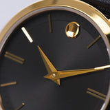Movado Ultra Slim Black Dial Black Leather Strap Watch For Women - 0607091 Authentic Buy Shop Now