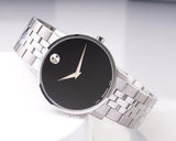 Movado Museum Classic Black Dial Silver Steel Strap Watch for Men - 0607199 Authentic Buy Shop Now