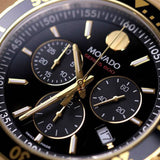 Movado Series 800 Chronograph Black Dial Two Tone Steel Strap Watch For Men - 2600146 Authentic Buy Shop Now