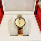 Movado Edge Gold Dial Gold Steel Strap Watch for Women - 3680014 Authentic Buy Shop Now