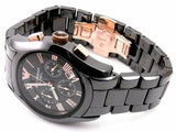 Emporio Armani Chronograph Black Ceramic Stainless Steel Dial Watch For Women - AR1411 Authentic Buy Shop Now