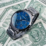 Emporio Armani Giovanni Chronograph Blue Dial Grey Steel Strap Watch For Men - AR11348 Authentic Buy Shop Now