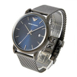 Emporio Armani Luigi Quartz Blue Dial Grey Mesh Bracelet Watch For Men - AR11053 Authentic Buy Shop Now