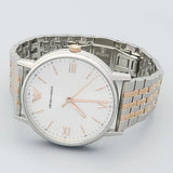 Emporio Armani Kappa Quartz Silver Dial Two Tone Mesh Bracelet Watch For Men - AR11093 Authentic Buy Shop Now