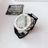 Guess Headline Chronograph Grey Dial Black Rubber Strap Watch for Men - GW0571G1 Authentic Buy Shop Now