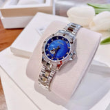 Bulova Crystal Collection Blue Mother of Pearl Dial Silver Steel Strap Watch for Women - 96L238 Authentic Buy Shop Now
