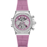 Guess Fusion Chronograph Pink Dial Pink Leather Strap Watch for Women - GW0553L1 Authentic Buy Shop Now