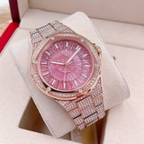Michael Kors Lennox Three Hand Crystals Rose Gold Dial Rose Gold Steel Strap Watch For Women - MK6992 Authentic Buy Shop Now