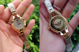 Emporio Armani Chiara Silver Dial Gold Steel Strap Watch for Women - AR7363 Authentic Buy Shop Now