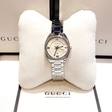 Gucci GG2570 Diamonds White Dial Silver Steel Strap Watch For Women - YA142506 Authentic Buy Shop Now