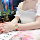 Guess Trend Dragon Gold Dial Red Leather Strap Watch For Women - GW0646L1 Authentic Buy Shop Now
