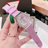 Guess Fusion Chronograph Pink Dial Pink Leather Strap Watch for Women - GW0553L1 Authentic Buy Shop Now