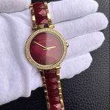 Michael Kors Parker Maroon Dial Two Tone Steel Strap Watch for Women - MK6412 Authentic Buy Shop Now