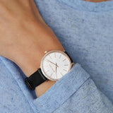 Michael Kors Pyper Three Hand White Dial Black Leather Strap Watch For Women - MK2835 Authentic Buy Shop Now