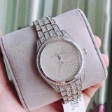 Michael Kors Lauryn Analog Crystals Silver Dial Silver Steel Strap Watch For Women - MK3717 Authentic Buy Shop Now