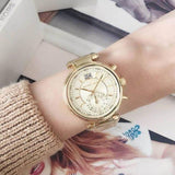 Michael Kors Sawyer White Dial Gold Steel Strap Watch for Women - MK6362 Authentic Buy Shop Now