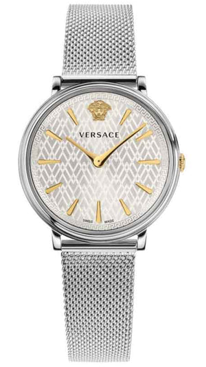 Versace V-Circle Quartz Silver Dial Silver Mesh Strap Watch for Women - VBP050017 Authentic Buy Shop Now