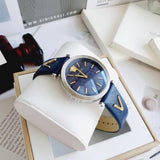 Versace V-Twist Quartz Blue Dial Blue Leather Strap Watch for Women - VELS00119 Authentic Buy Shop Now