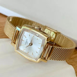 Tissot Lovely Square Silver Dial Gold Mesh Bracelet Watch For Women - T058.109.33.031.00 Authentic Buy Shop Now