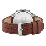 Tommy Hilfiger West Chronograph Grey Dial Brown Leather Strap Watch For Men - 1791710 Authentic Buy Shop Now