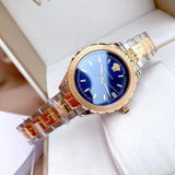 Versace Hellenyium Blue Dial Two Tone Steel Strap Watch for Women - V12060017 Authentic Buy Shop Now