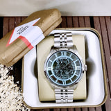 Fossil Townsman Automatic Skeleton Blue Dial Silver Steel Strap Watch for Men - ME3073 Authentic Buy Shop Now