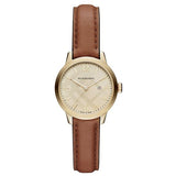 Burberry The Classic Champagne Gold Dial Brown Leather Strap Watch for Women - BU10101 Authentic Buy Shop Now
