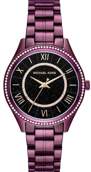 Michael Kors Lauryn Black Dial Purple Steel Strap Watch for Women - MK3724 Authentic Buy Shop Now