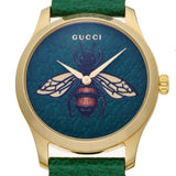 Gucci G Timeless Bee Green Dial Green Leather Strap Watch For Women - YA1264065 Authentic Buy Shop Now