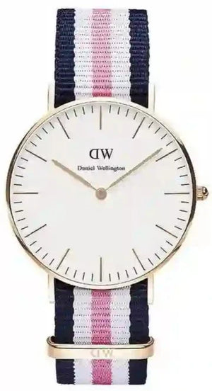 Daniel Wellington Classic South Hampton White Dial Two Tone Nylon Strap Watch For Women - DW00100034 Authentic Buy Shop Now